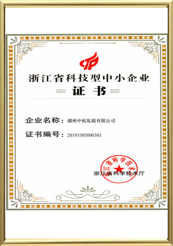 浙江省科学技術中小企業証明書